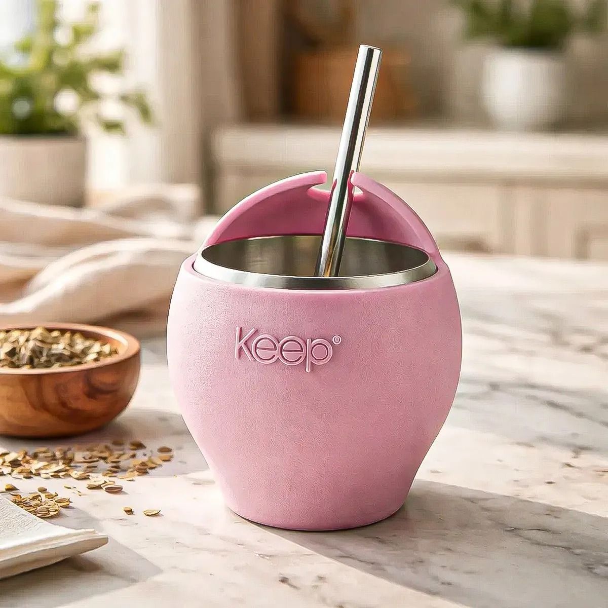 KEEP - Mate Con Bombilla Keep Mate Acero Inoxidable Mate 230ml Mate Lila