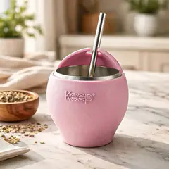 KEEP - Mate Con Bombilla Mate Acero Inoxidable Mate 230ml Mate Lila