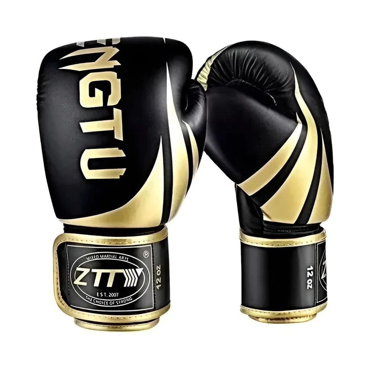 IMPORTCLICK - Guantes Boxeo Profesional Alta Calidad Velcro Dorado Oscuro 12 Onzas