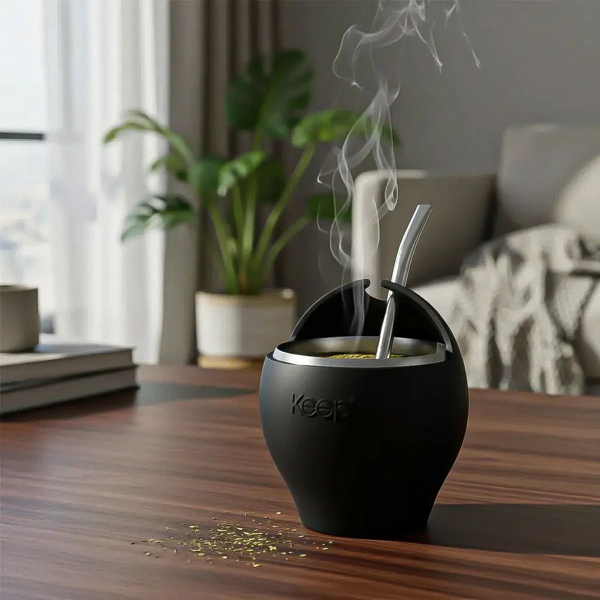 KEEP - Mate Con Bombilla Keep Mate Acero Inoxidable Mate 230ml Mate Negro