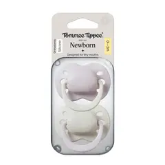 TOMMEE TIPPEE - CHUPETE DE SILICONA NEWBORN 2 UNIDADES 0-2 MESES NIÑA LILA