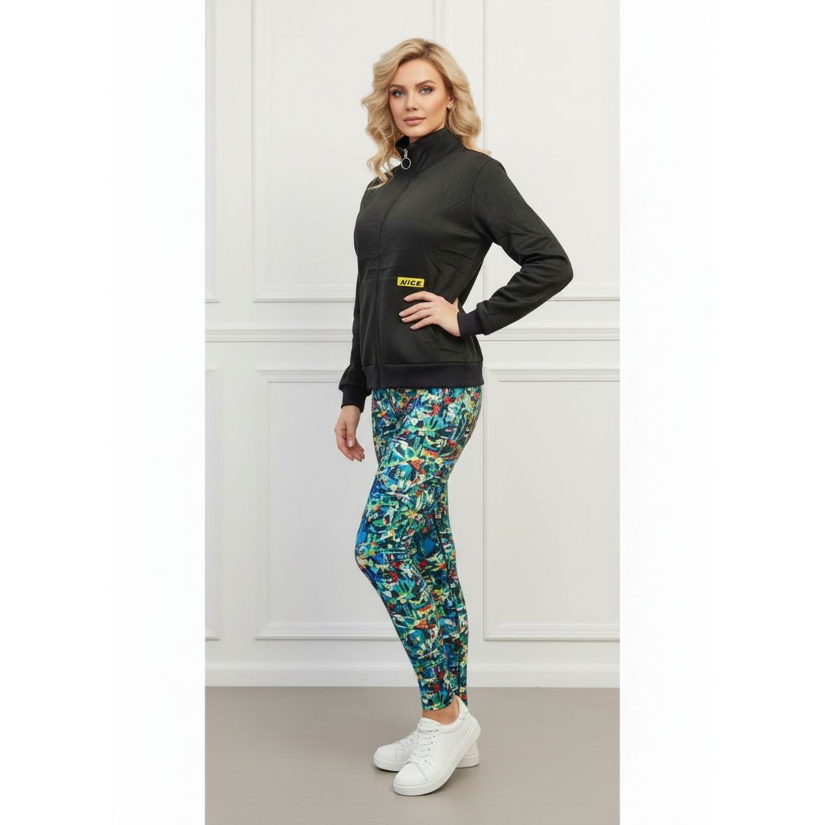 LIKE SHOP - Polerón Mujer Invierno Forro Polar Elasticado Cierre Cuello Alto A1719