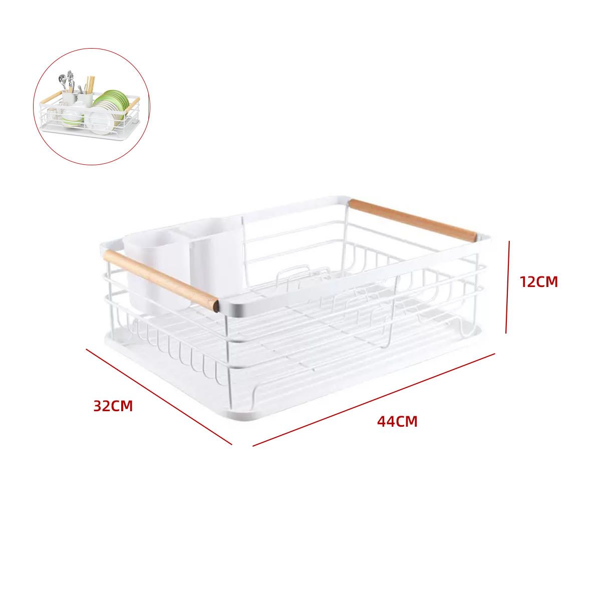 GENERICO - Secador Escurridor Plato Metal Blanco Cocina Orden Facil