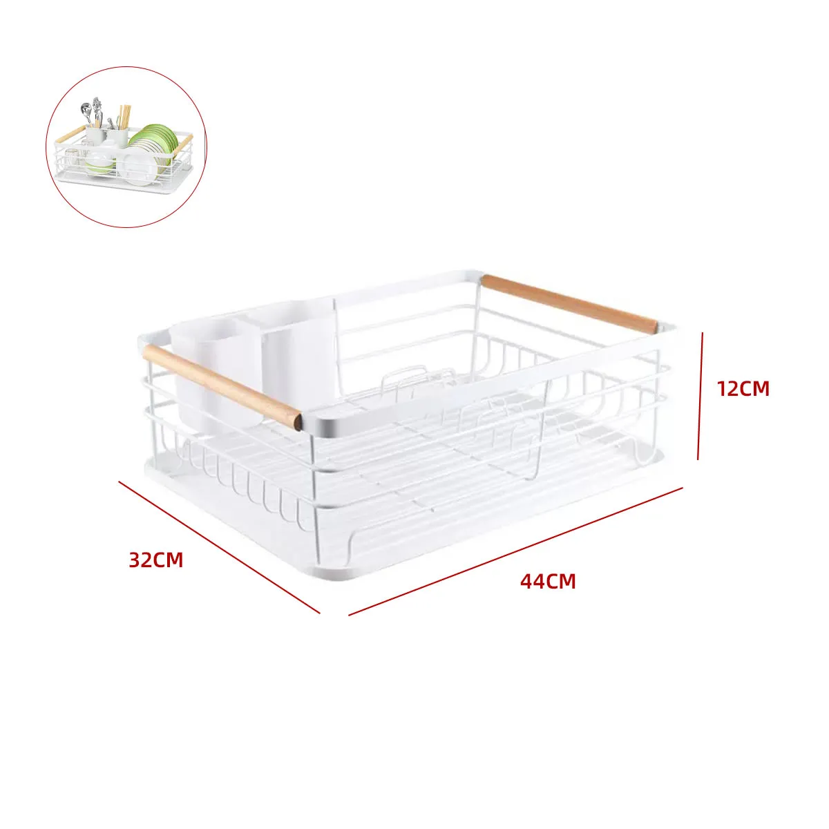 GENERICO - Secador Escurridor Plato Metal Blanco Cocina Orden Facil