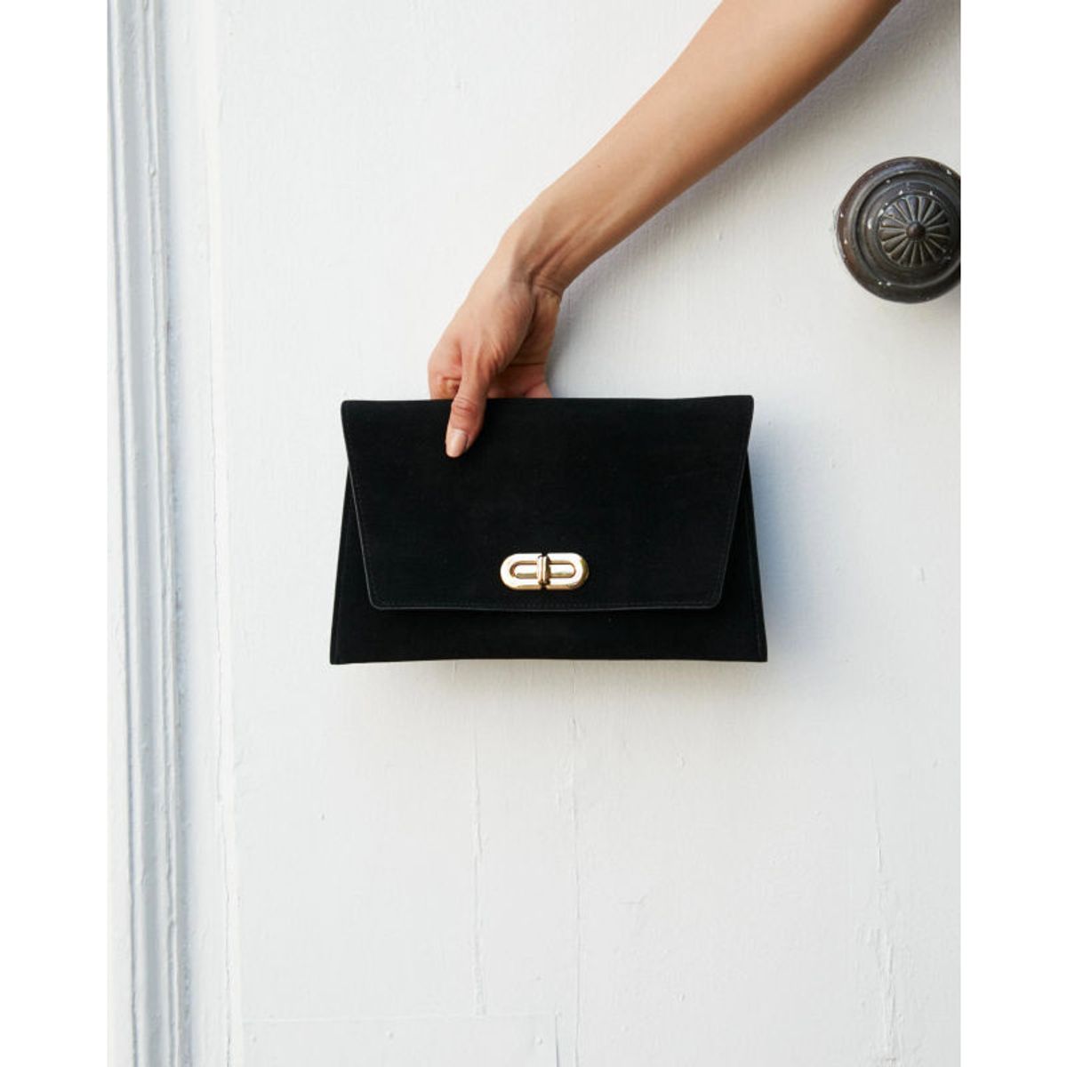 MI PLACARD - Clutch Amalia Gamuza Negro