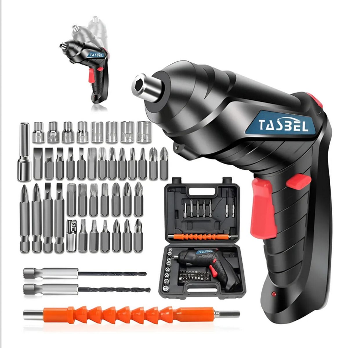 GENERICO - Destornillador Electrico Inalambrico Recargable + Accesorios Negro 220