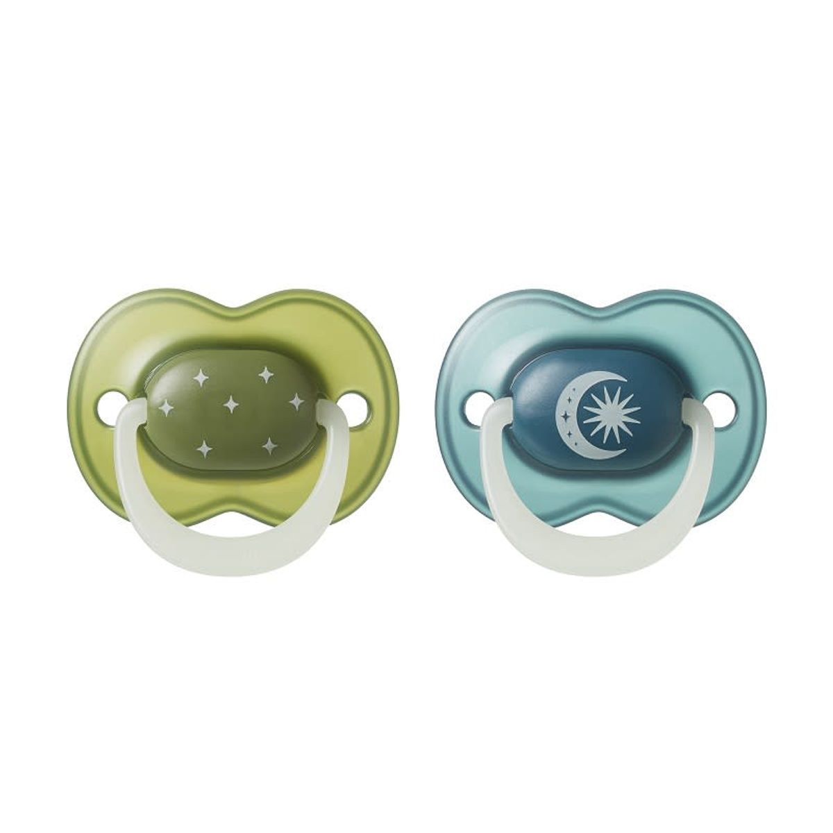 TOMMEE TIPPEE - CHUPETE DE SILICONA NIGHTGLOW 2 UNIDADES 18-36 MESES AZUL-VERDE