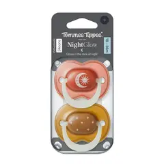 TOMMEE TIPPEE - CHUPETE DE SILICONA NIGHTGLOW 2 UNIDADES 18-36 MESES NARANJO-AMARILLO