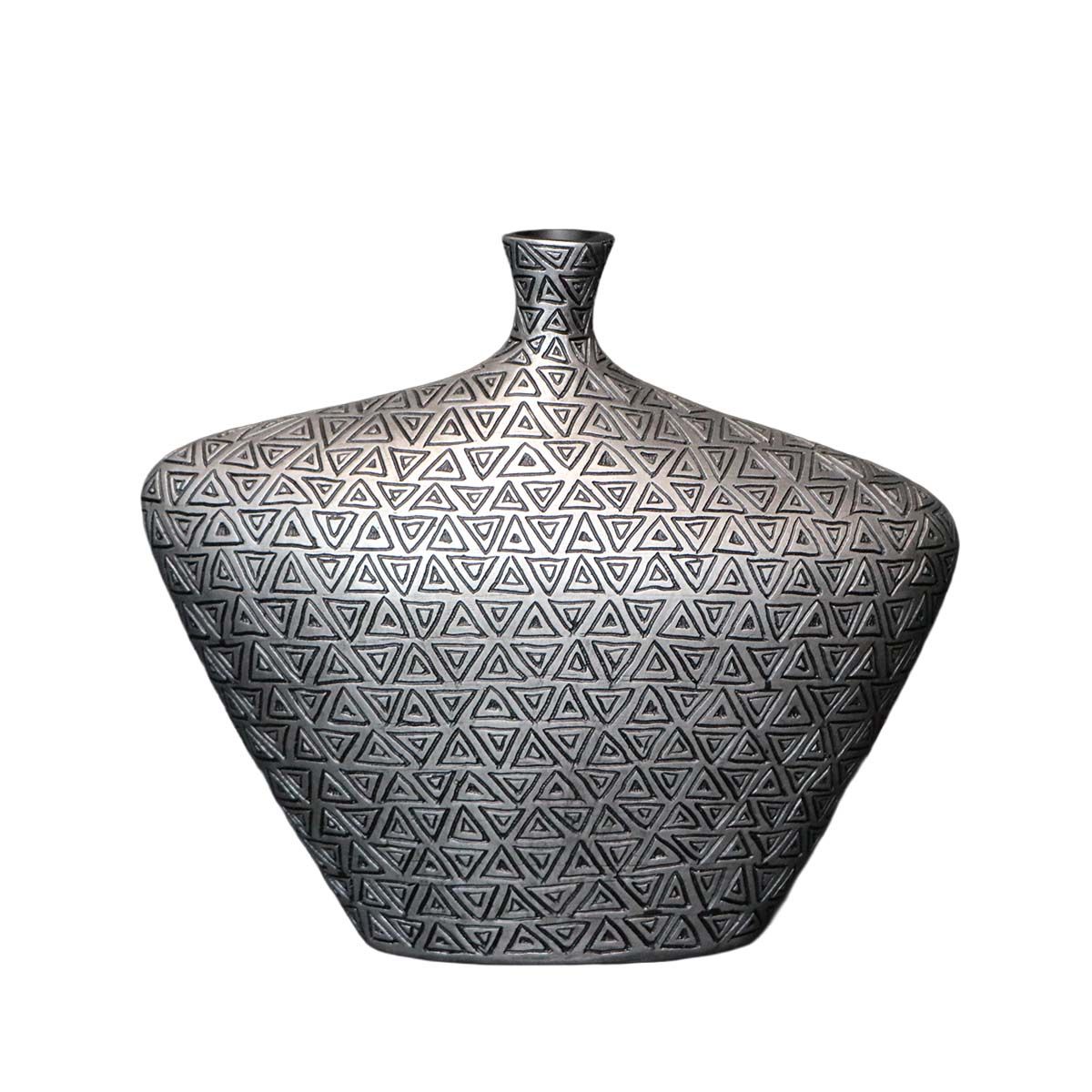 BROOKMAN - ADORNO JARRON MATRIX POLIRESINA PLATA 38.5 x 14.5 x 34 CM