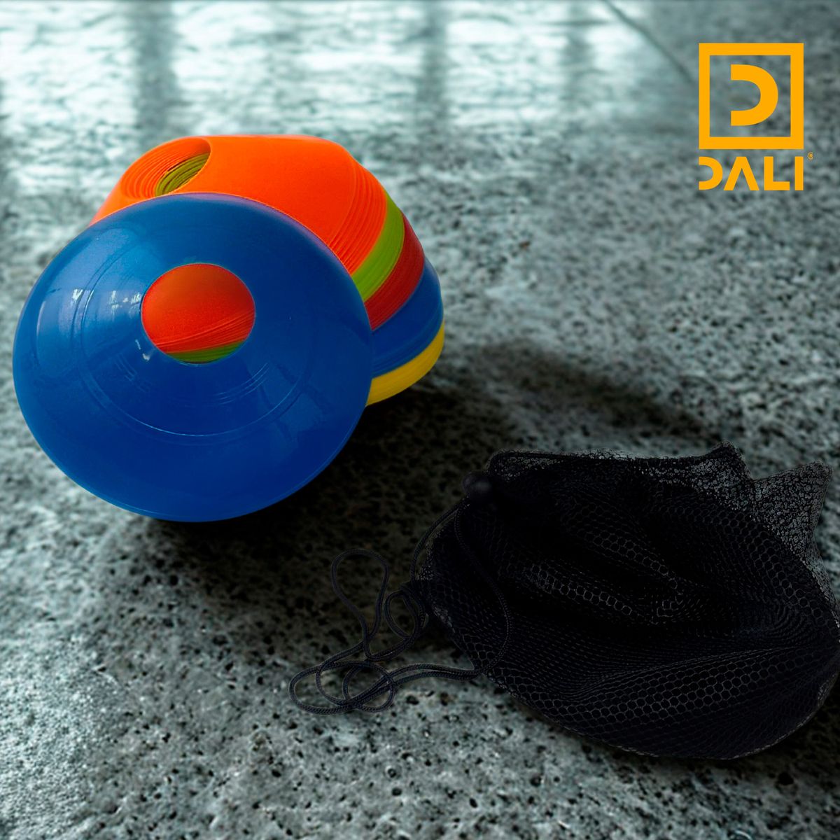 DALI - Conos para entrenamiento con Base y Bolsa 50 und.