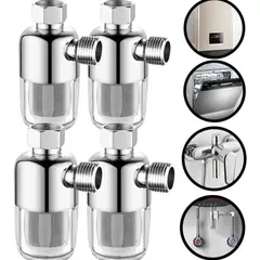 GENERICO - Filtro De Agua 1/2 Pulgada Acero Inoxidable Pack 4 Plateado