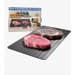 GENERICO - Tabla Descongelador Carne Descongelar En 25 Minutos Aluminio Negro