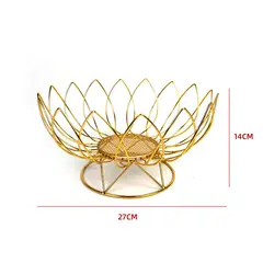GENERICO - Frutero Flor Metal Dorado Cocina Mesa Decoracion Organico