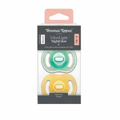 TOMMEE TIPPEE - Chupete Ultra Ligero Nightglow 0-6M 100% Silicona