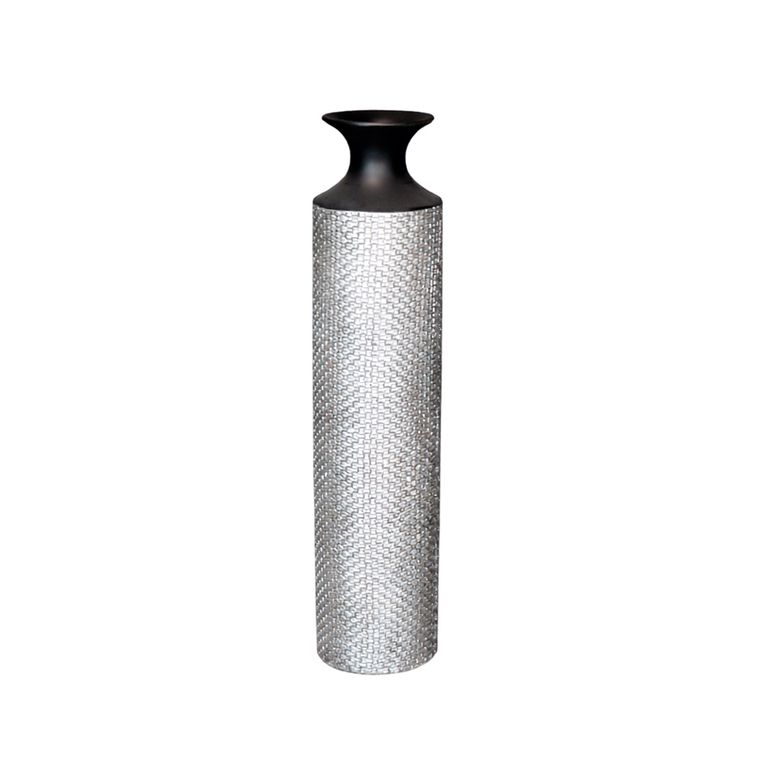 ADORNO SRIO PLATA/NEGRO POLIRESINA 12 x 12 x 50 CM