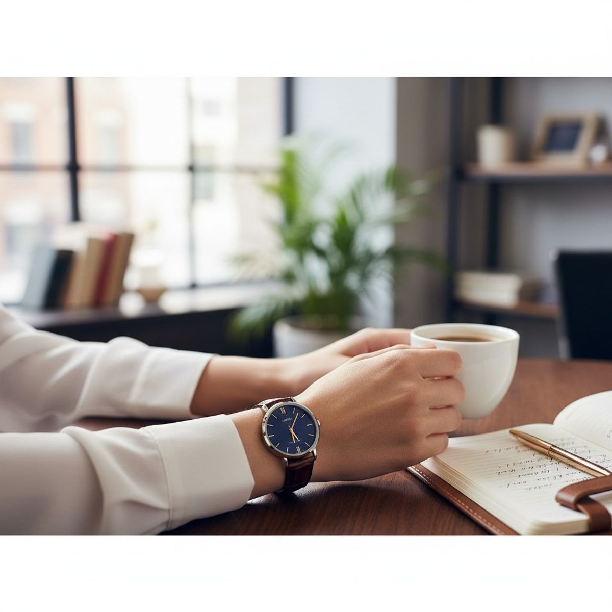 CASIO - Reloj Casio Mujer Análogo LTP-VT01L-2B Cuero cafe fondo azul