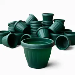 GENERICO - Pack 30 Maceteros Plástico Redondo Verde Oscuro 23 cm