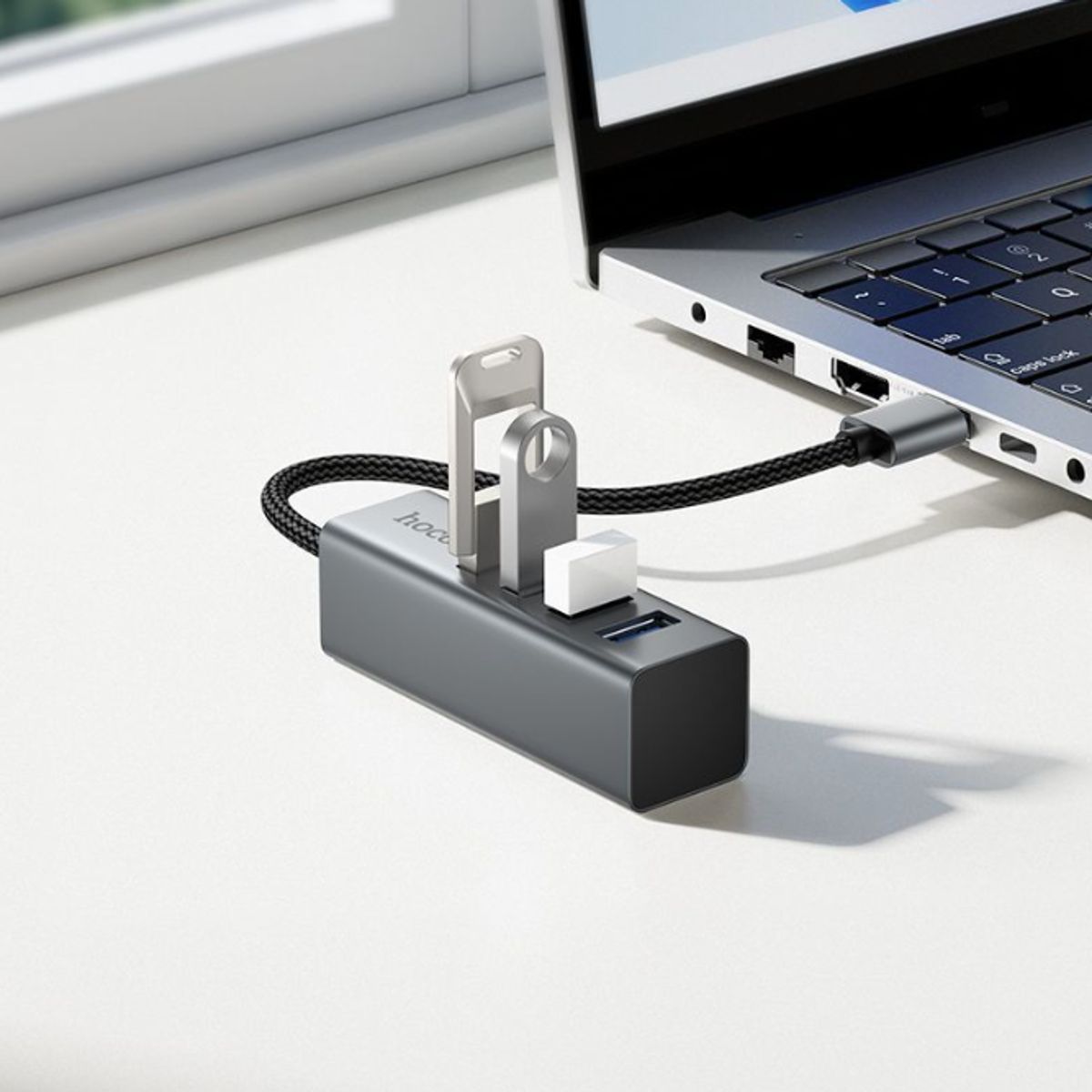 HOCO - Adaptador Hub 4 puerto USB 2.0  Hoco HB1A