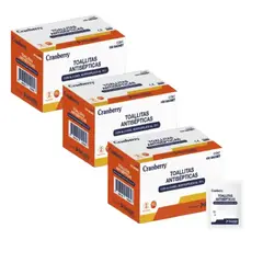 CRANBERRY - Pack 3 Cajas Toallitas Alcohol Isopropílico 70% 300 Unidades