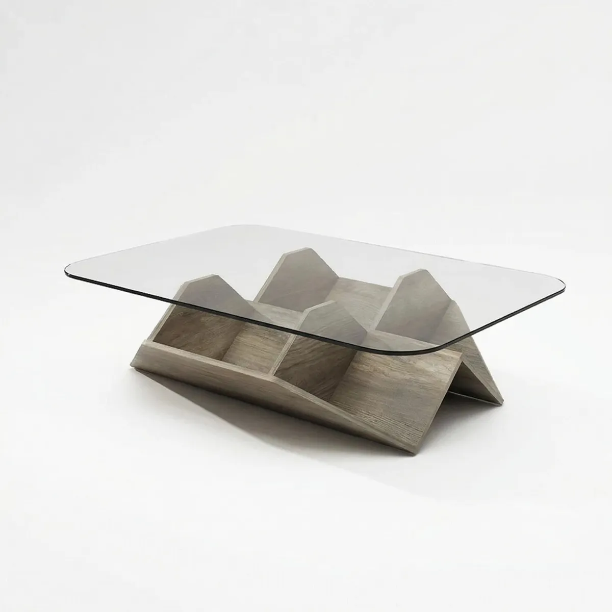 IDEEHOUSE - Juego Mesa De Centro Lateral Living De Vidrio Doble Natural