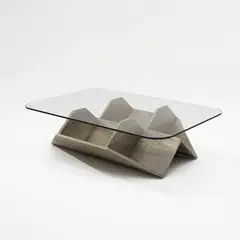 IDEEHOUSE - Juego Mesa De Centro Lateral Living De Vidrio Doble Natural