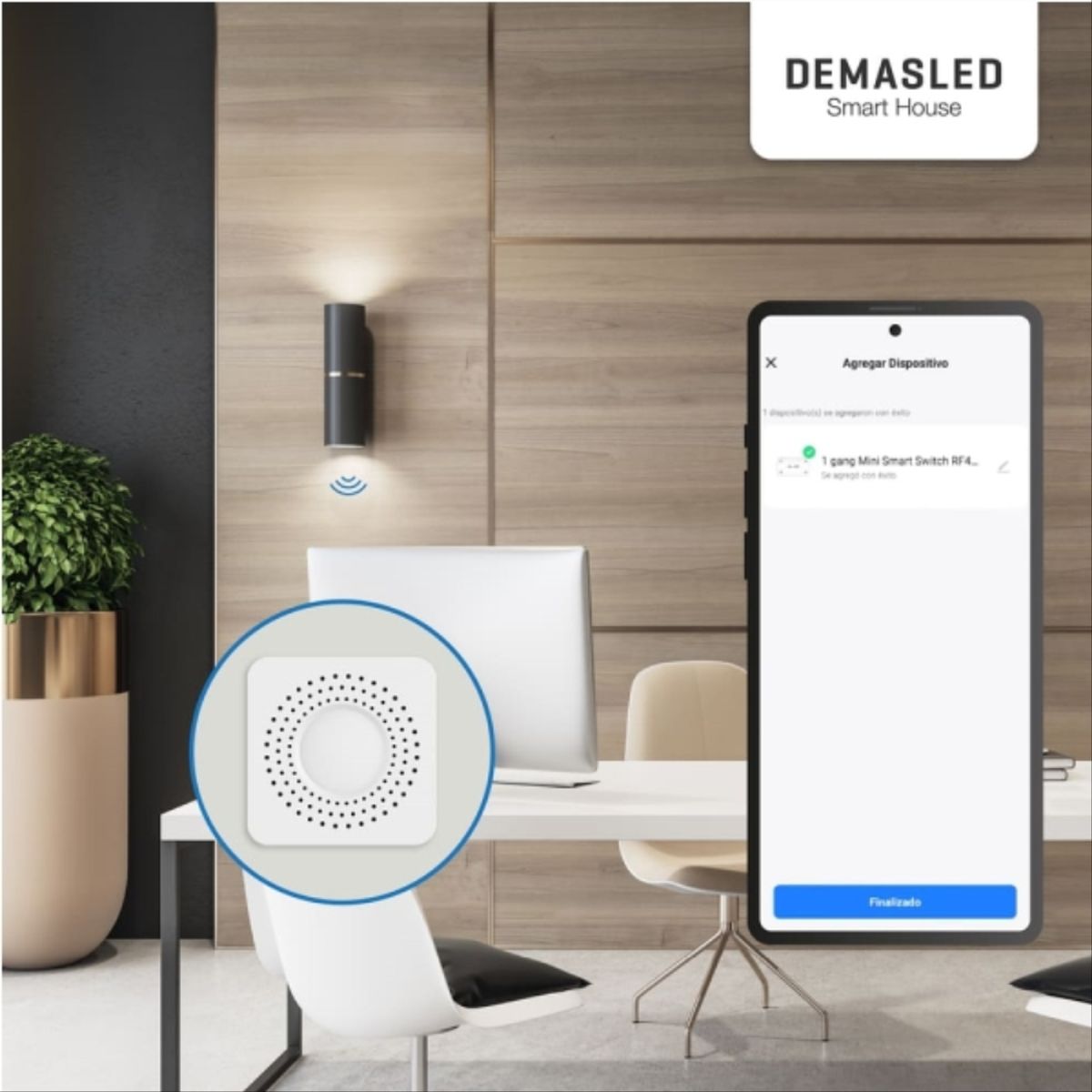 DEMASLED - Mini Smart Switch 90-250Vac 50-60Hz 10A max 2.4GHz