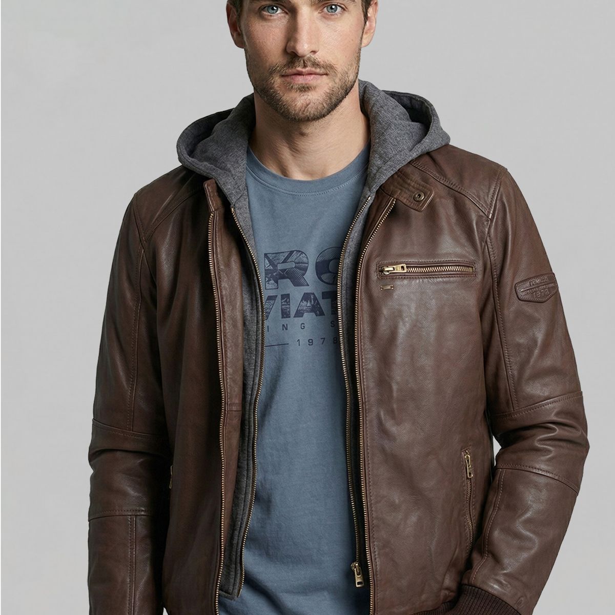 FEROUCH - Chaqueta De Cuero Covington Dk Brown Ferouch