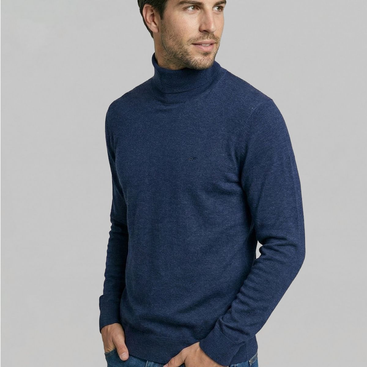 FEROUCH - Sweater Turtle Neck Indigo Melange Ferouch