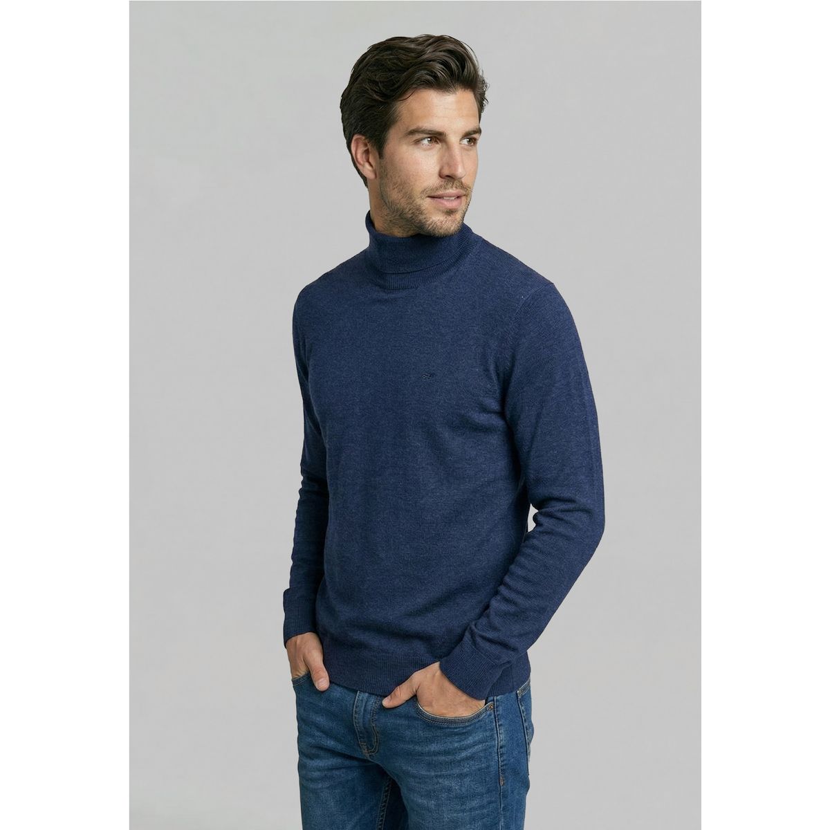 FEROUCH - Sweater Turtle Neck Indigo Melange Ferouch
