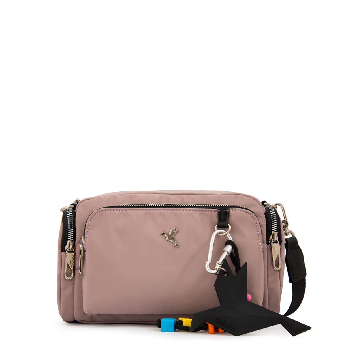 TRINUS - Cartera bandolera melania mediana rosa viejo