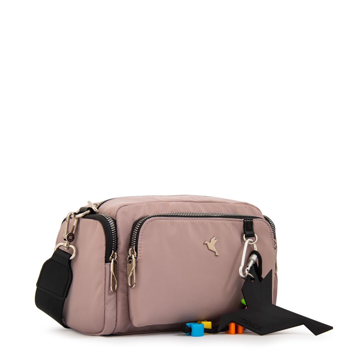 TRINUS - Cartera bandolera melania mediana rosa viejo