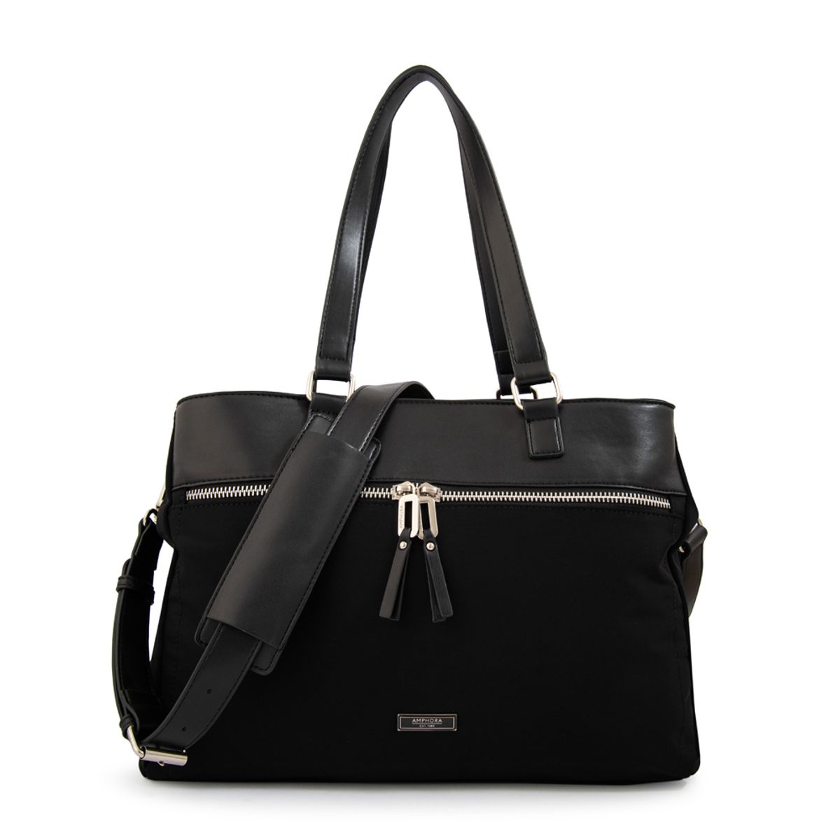 AMPHORA - Cartera tote porta notebook benin grande negro