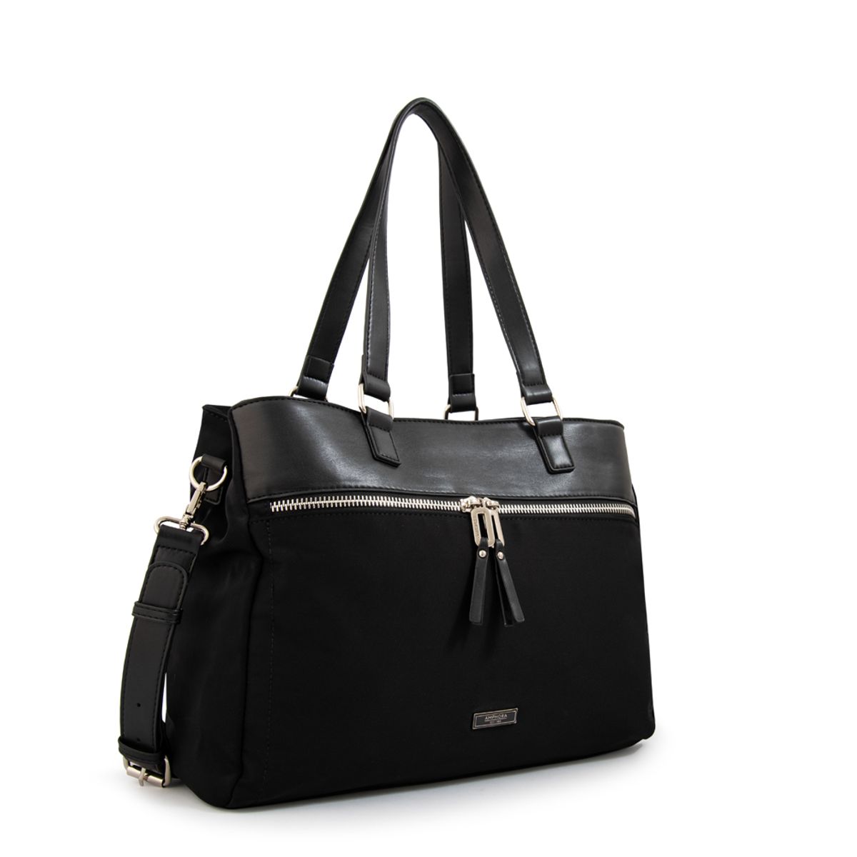AMPHORA - Cartera tote porta notebook benin grande negro