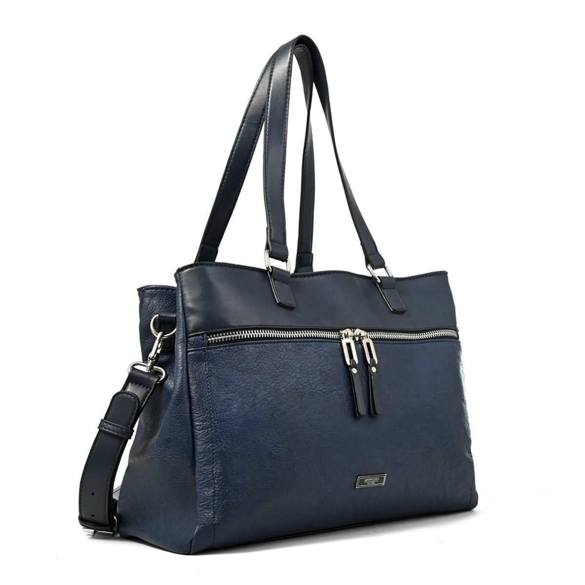 AMPHORA - Cartera tote porta notebook benin grande azul oscuro