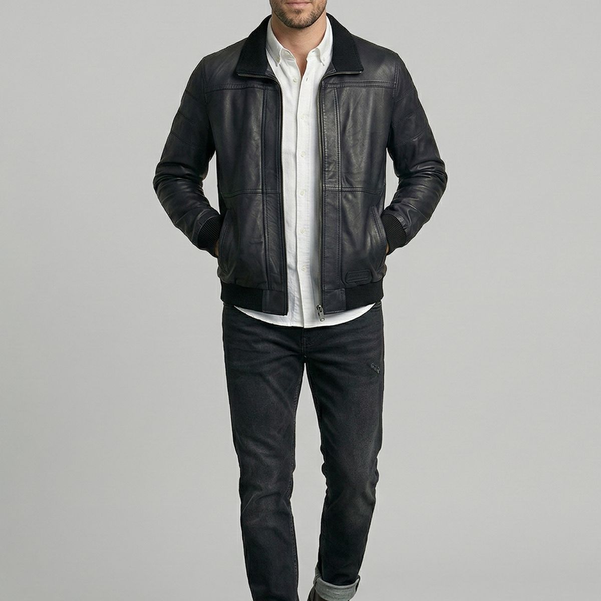 FEROUCH - Chaqueta De Cuero Columbus Black Ferouch