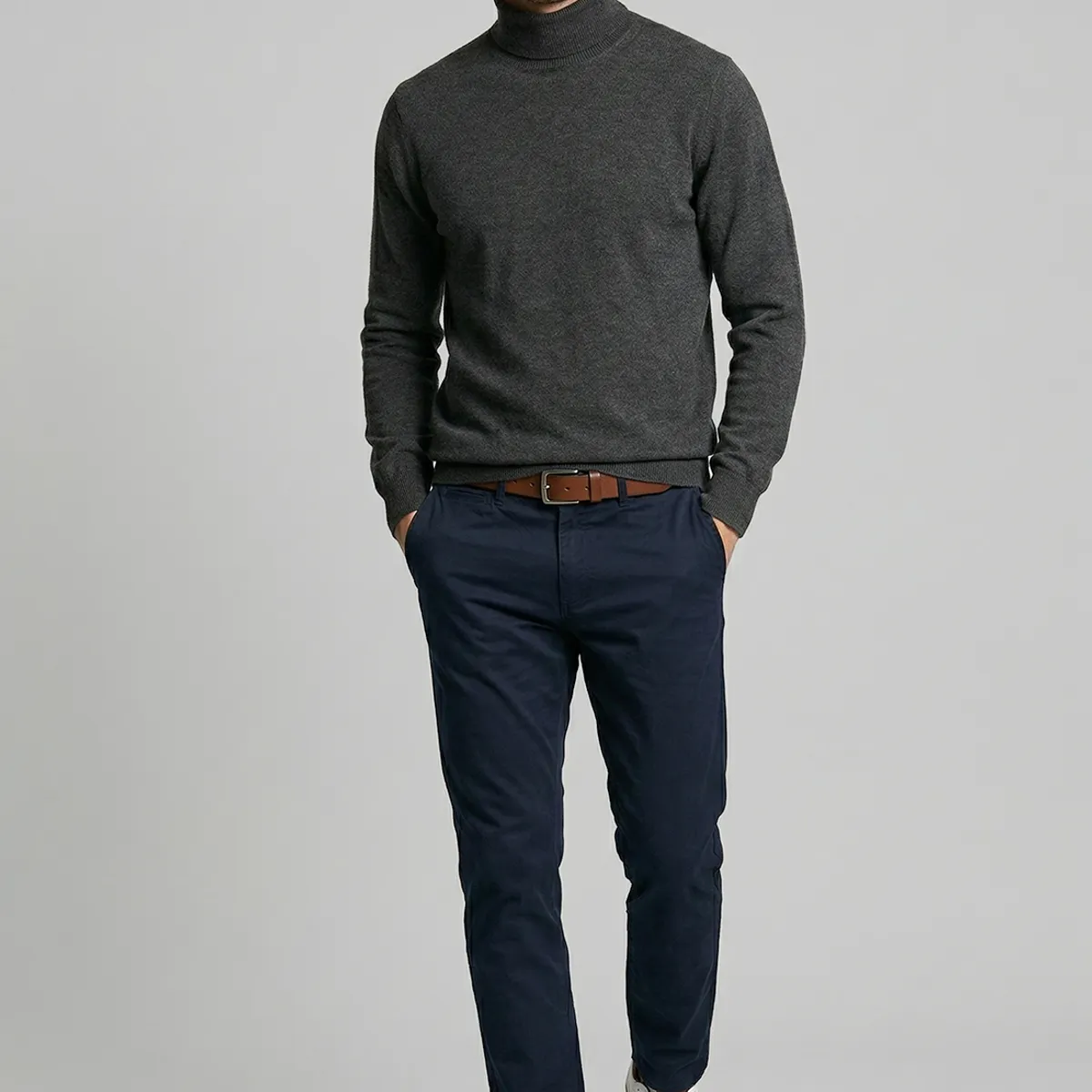 FEROUCH - Sweater Turtle Neck Black  Melange Ferouch