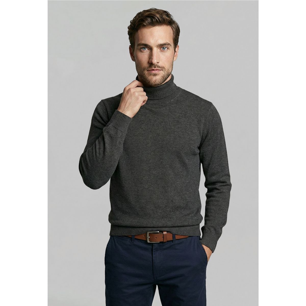 FEROUCH - Sweater Turtle Neck Black  Melange Ferouch