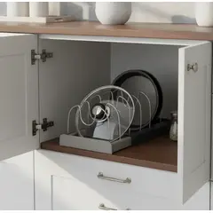 GENERICO - Organizador Ollas 5 Niveles Color Gris