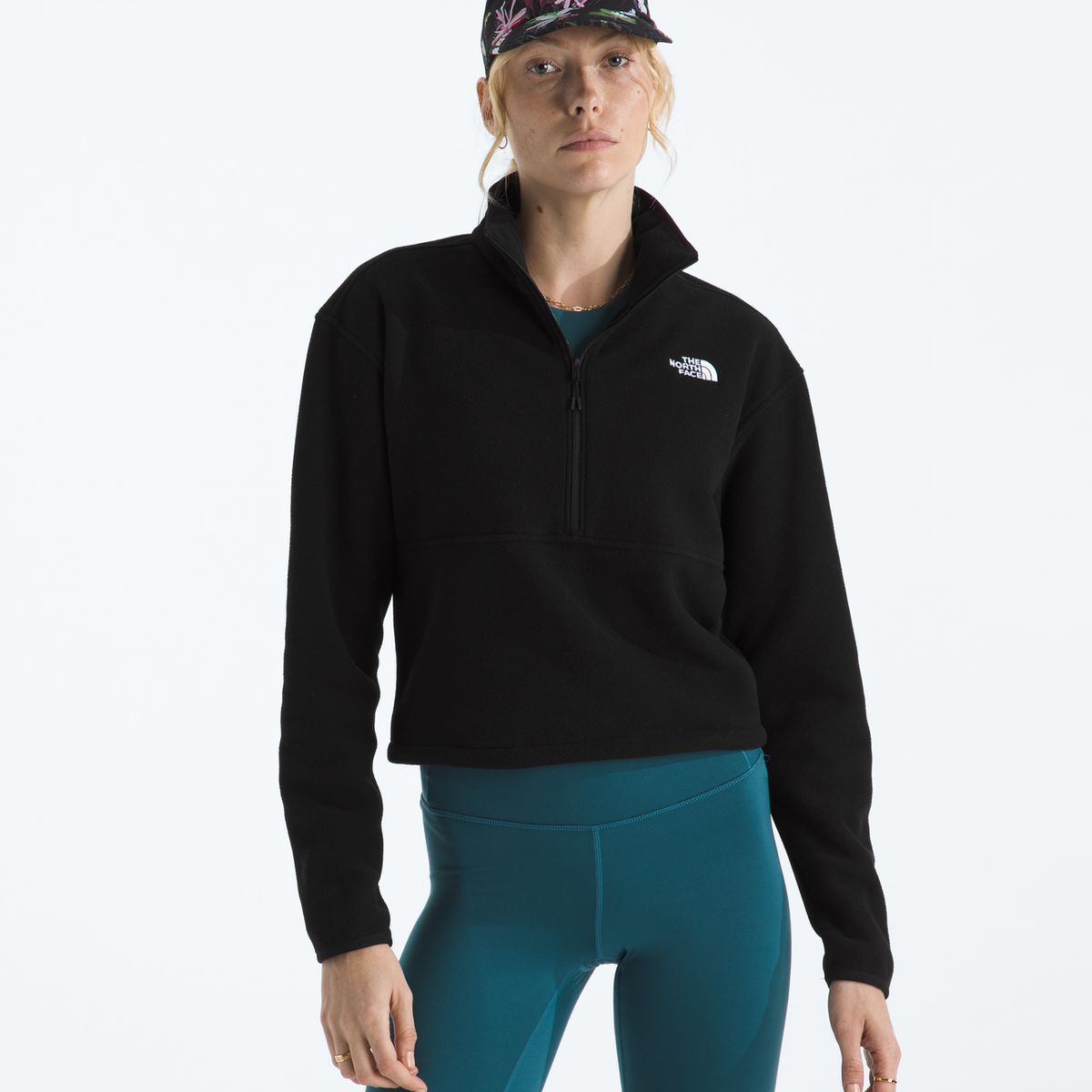 THE NORTH FACE - Polar Glacier Fleece 1/2 Zip Short Jacket Mujer Negro