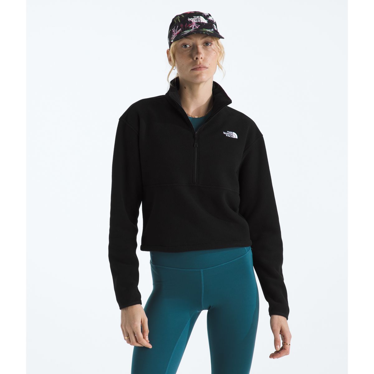 THE NORTH FACE - Polar Glacier Fleece 1/2 Zip Short Jacket Mujer Negro