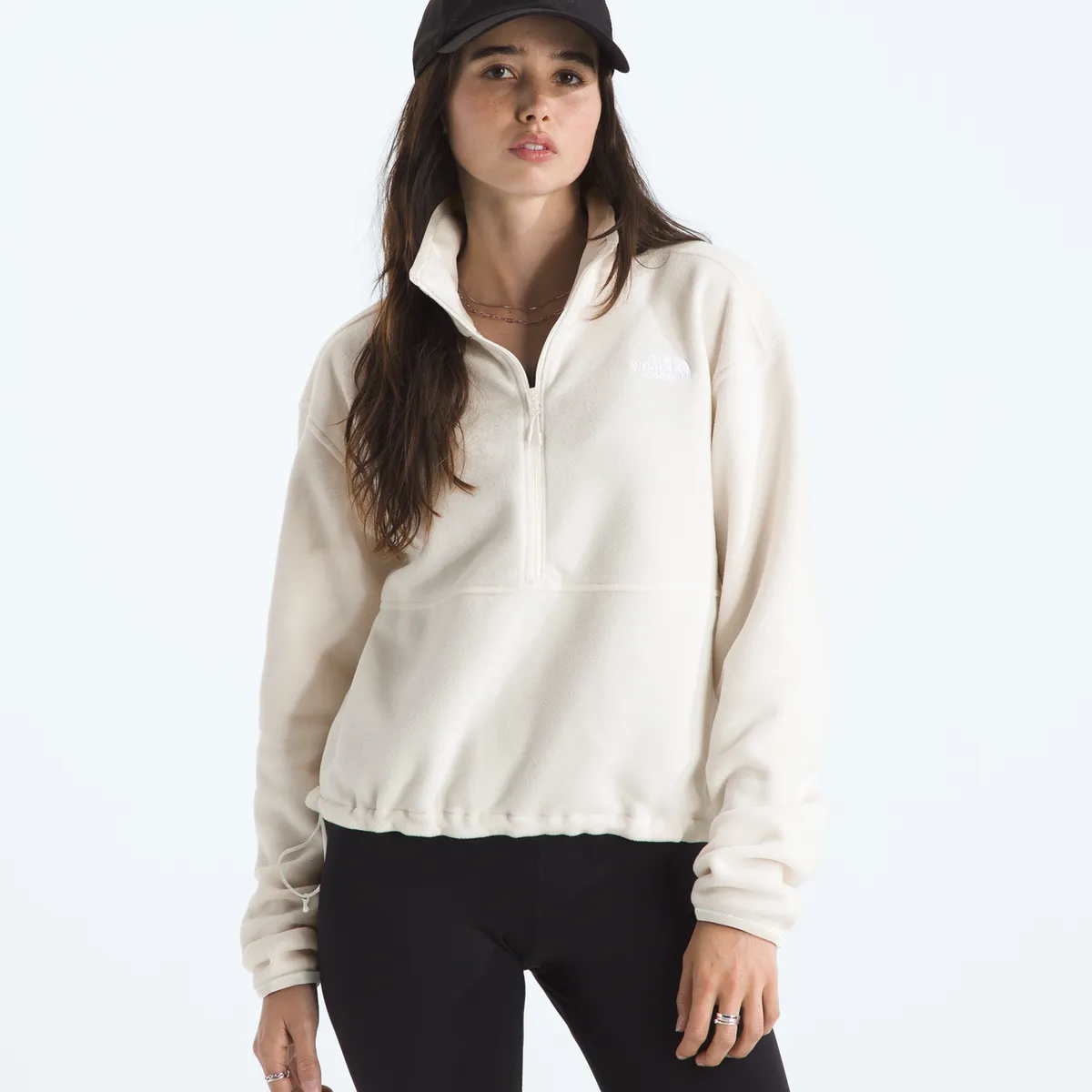 THE NORTH FACE - Polar Glacier Fleece 1/2 Zip Short Jacket Mujer Blanco Invierno