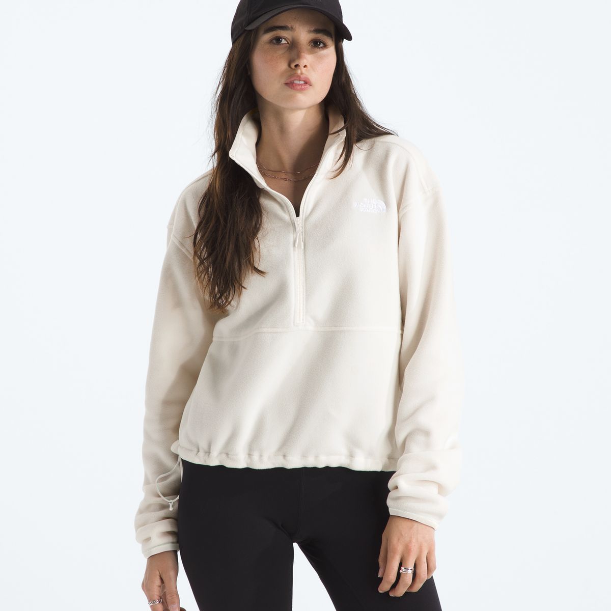THE NORTH FACE - Polar Glacier Fleece 1/2 Zip Short Jacket Mujer Blanco Invierno