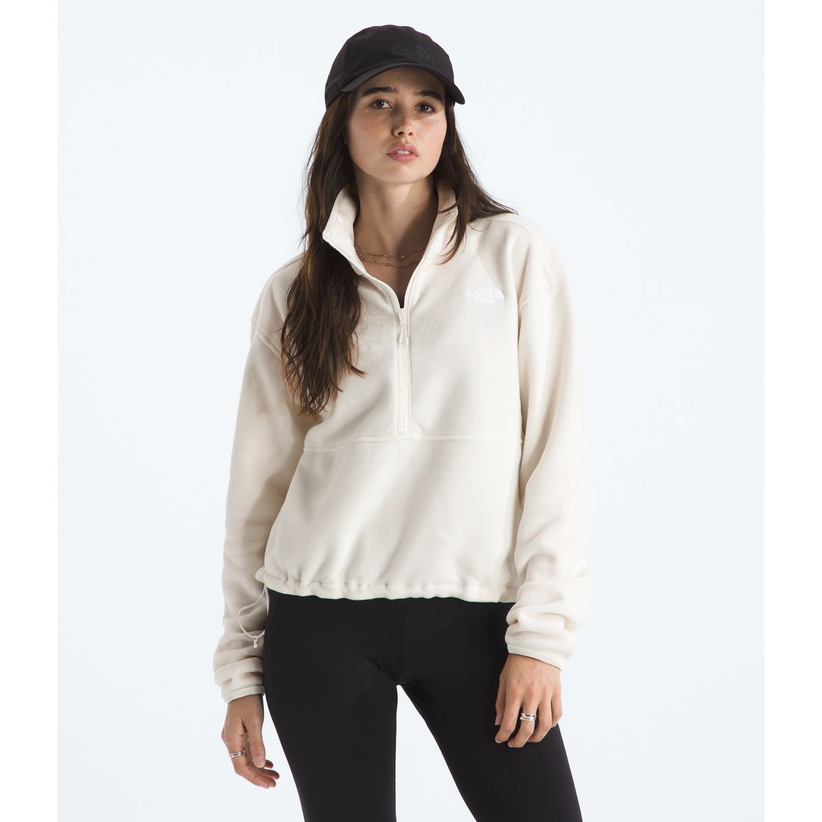 THE NORTH FACE - Polar Glacier Fleece 1/2 Zip Short Jacket Mujer Blanco Invierno