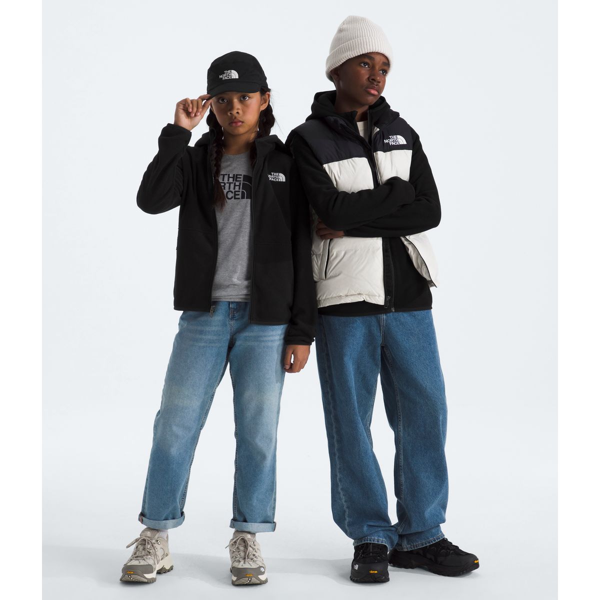 THE NORTH FACE - Polar Teen Glacier F/Z Hoodie Niños Negro