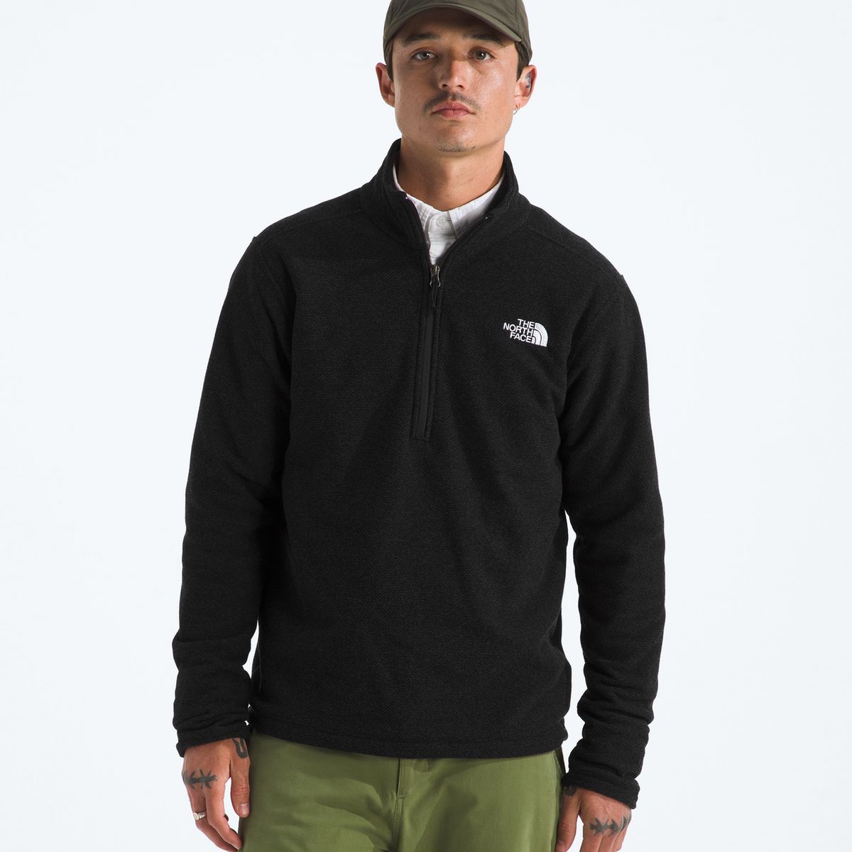 THE NORTH FACE - Polar Textured Cap Rock ¼ Zip Hombre Negro