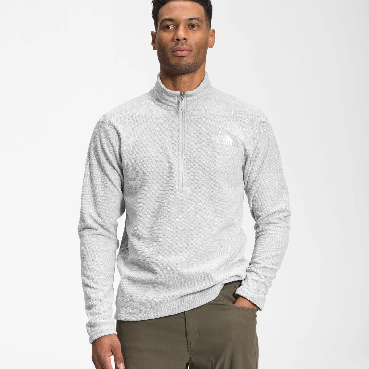 THE NORTH FACE - Polar Textured Cap Rock ¼ Zip Hombre Gris