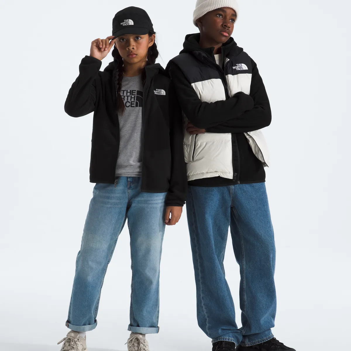 THE NORTH FACE - Polar Teen Glacier F/Z Hoodie Niños Negro