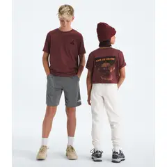 THE NORTH FACE - Polera Teen Evo Snow Sports Short Sleeve Tee- Graphic Niños Burdeo
