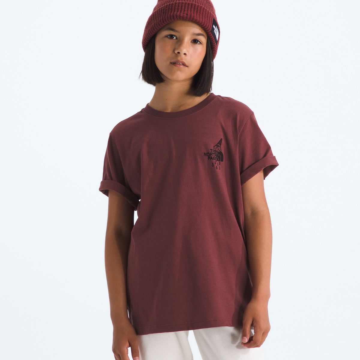 THE NORTH FACE - Polera Teen Evo Snow Sports Short Sleeve Tee- Graphic Niños Burdeo