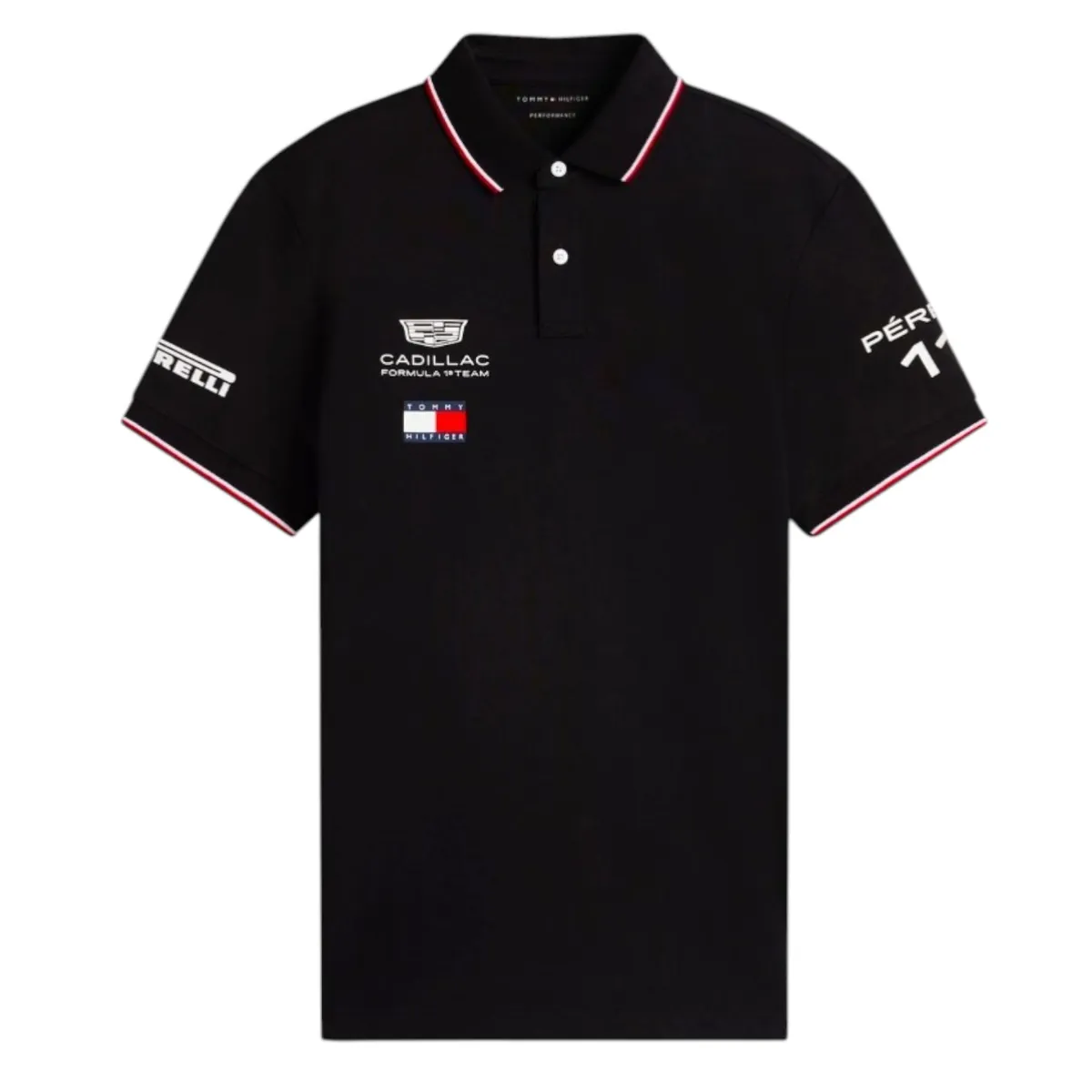 TOMMY HILFIGER - Polera Polo TOMMY HILFIGER Cadillac F1 Team Checo Perez Oficial 2026 Negro